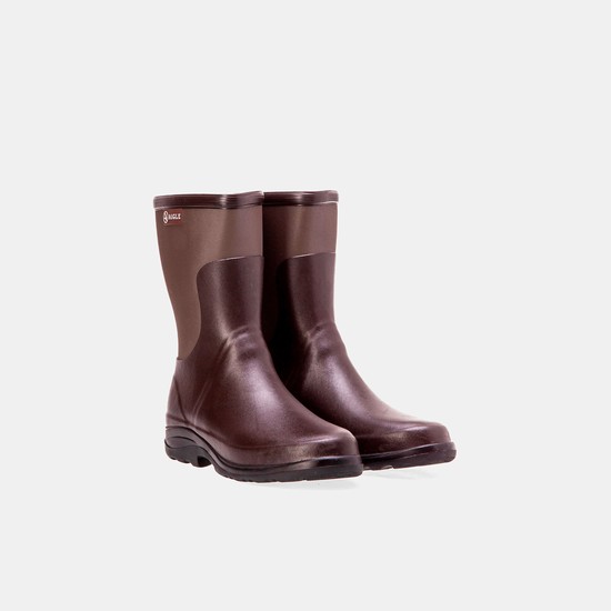 Aigle Rubber Leisure Ankle Garden Boots Women Burgundy ZA-73890